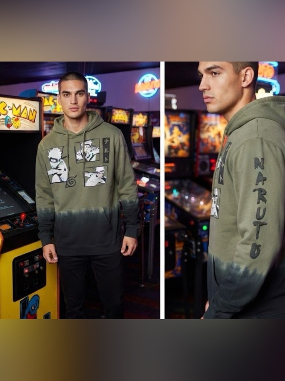 Official Naruto Shippuden Viz Media Dip-Dye Graphic Hoodie 2XL
